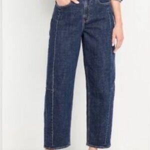 Old Navy Dark Blue Straight Leg Barrel Jeans